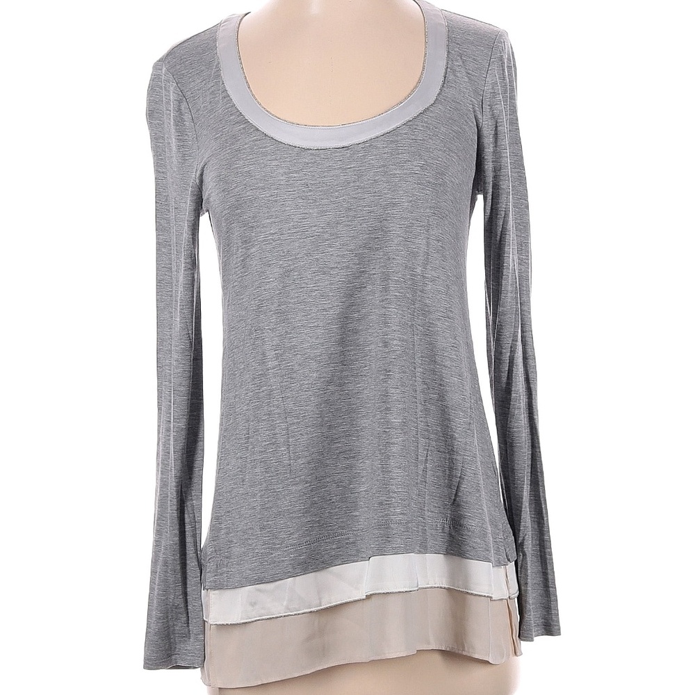 White House Black Market Gray Long Sleeved Top Size XS
